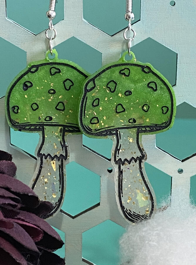 Round Mushroom Earrings